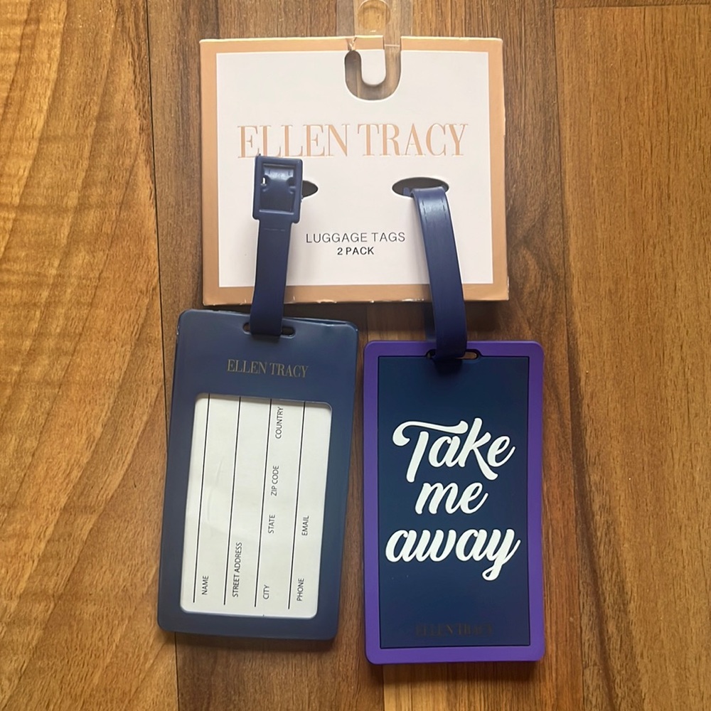 Ellen Tracy luggage tags. Brand new never taken off the package.